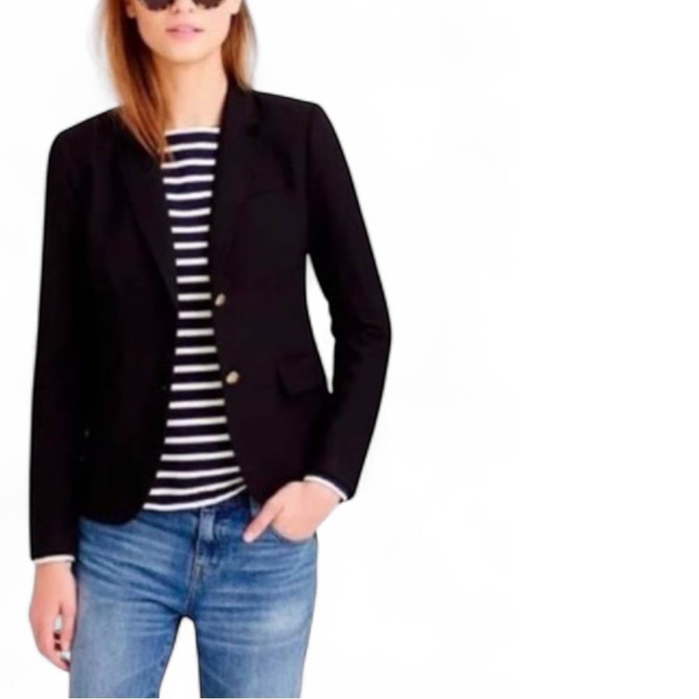 J.Crew Black Schoolboy Blazer with Gold Button Accents | Size 4 EUC